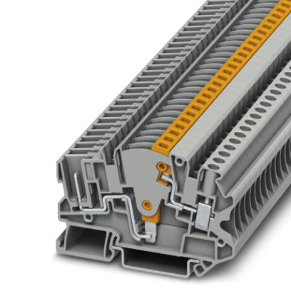 Phoenix Contact Test Disconnect Terminal Block; UTME 4/1P; 28A; 600V; #26 - #10; Screw Connection; Gray